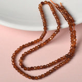 Faceted 3mm-2mm Natural Orange Garnet Loose Stone Beads 15inch