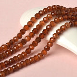 Faceted 3mm-2mm Natural Orange Garnet Loose Stone Beads 15inch