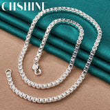925 Silver 4mm Square Necklace Wedding Charm