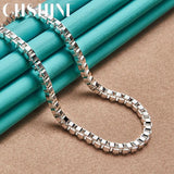 925 Silver 4mm Square Necklace Wedding Charm