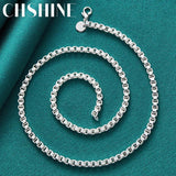 925 Silver 4mm Square Necklace Wedding Charm