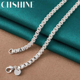 925 Silver 4mm Square Necklace Wedding Charm
