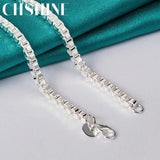 925 Silver 4mm Square Necklace Wedding Charm