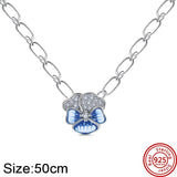 925 Silver Water Ripple Chain Necklace for Women