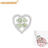 925 Sterling Silver Clover Openwork Heart Charms Beads