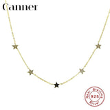 925 Silver Choker Star Pendant Necklace Zircon Jewelry