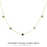 925 Silver Choker Star Pendant Necklace Zircon Jewelry