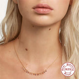 925 Silver Choker Star Pendant Necklace Zircon Jewelry
