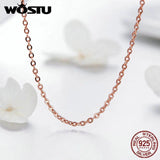 Rose Beaded Necklace 925 Sterling Silver Chain For Pendant DIY Jewelry