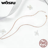 Rose Beaded Necklace 925 Sterling Silver Chain For Pendant DIY Jewelry