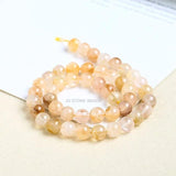 Natural Yellow Gum Flower Quartz Round Spacer Beads 15''