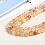 Natural Yellow Gum Flower Quartz Round Spacer Beads 15''