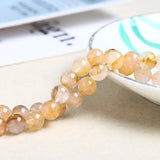 Natural Yellow Gum Flower Quartz Round Spacer Beads 15''