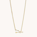 925 Silver Zodiac Constellation Pendant Necklace Sparkling Zircon Charm Gift