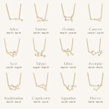 925 Silver Zodiac Constellation Pendant Necklace Sparkling Zircon Charm Gift
