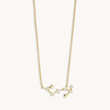 925 Silver Zodiac Constellation Pendant Necklace Sparkling Zircon Charm Gift