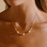 925 Silver Retro Wavy Clavicle Chain Pearl Pendant Necklaces