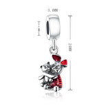 925 Silver Rabbit Embraces Bear Dangle Charm Beads for Bracelet Necklace