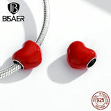 925 Sterling Silver Enamel Heart Charms DIY Jewelry Making ECC1986