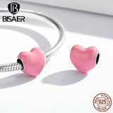 925 Sterling Silver Enamel Heart Charms DIY Jewelry Making ECC1986