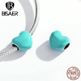 925 Sterling Silver Enamel Heart Charms DIY Jewelry Making ECC1986