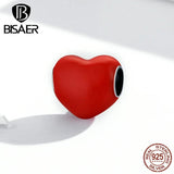 925 Sterling Silver Enamel Heart Charms DIY Jewelry Making ECC1986