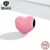 925 Sterling Silver Enamel Heart Charms DIY Jewelry Making ECC1986