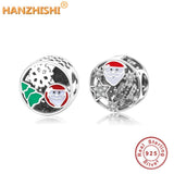 Winter Collection 925 Silver Santa Claus Beads Fit Charm Bracelet Necklace