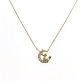 925 Silver Little Prince Star Moon Pendant Necklace