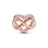 925 Silver Heart Charms Beads for Bracelet Necklace