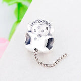 925 Silver Clear Zircon Monkey Charm Bead Necklace Bracelet DIY