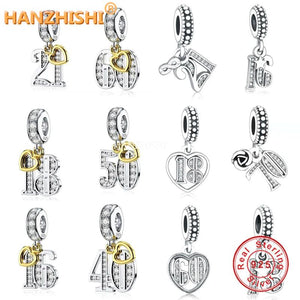 Sterling Silver Spring Collection Number Charms Bracelet