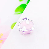 925 Silver Pink Enamel Shopping Bag Bead Charm for Bracelet Jewelry Making