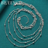 925 Silver Ball Necklace for Women Party Jewelry
