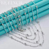925 Silver Ball Necklace for Women Party Jewelry