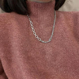 925 Silver Double Chain Choker Necklace for Women