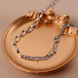 925 Silver Double Chain Choker Necklace for Women