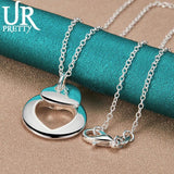 925 Silver Heart Pendant Necklace 16-30 Inch Chain Wedding Jewelry