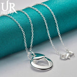 925 Silver Heart Pendant Necklace 16-30 Inch Chain Wedding Jewelry