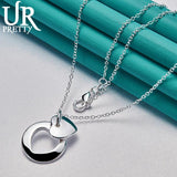 925 Silver Heart Pendant Necklace 16-30 Inch Chain Wedding Jewelry