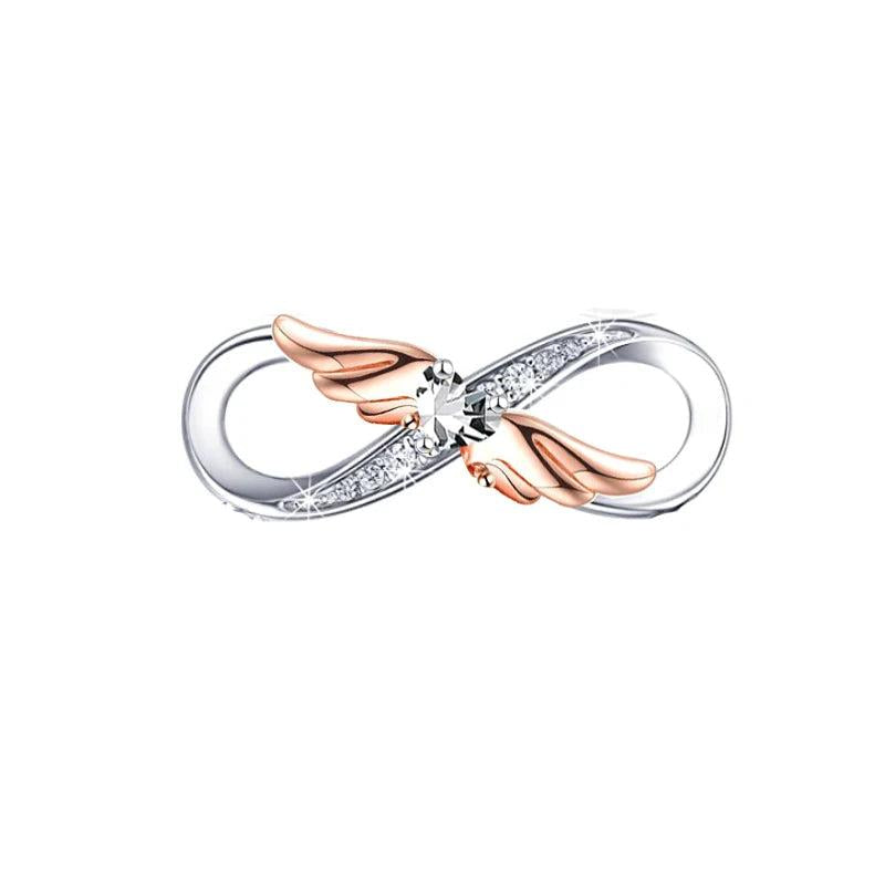 925 Silver Rose Wing Infinity Beads Charms - Jewelry Women Berloque