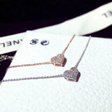 14k Zircon Love Necklace - High End Banquet Wedding Jewelry