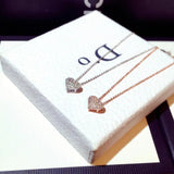 14k Zircon Love Necklace - High End Banquet Wedding Jewelry