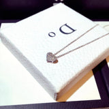 14k Zircon Love Necklace - High End Banquet Wedding Jewelry