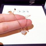14k Zircon Love Necklace - High End Banquet Wedding Jewelry