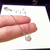 14k Zircon Love Necklace - High End Banquet Wedding Jewelry