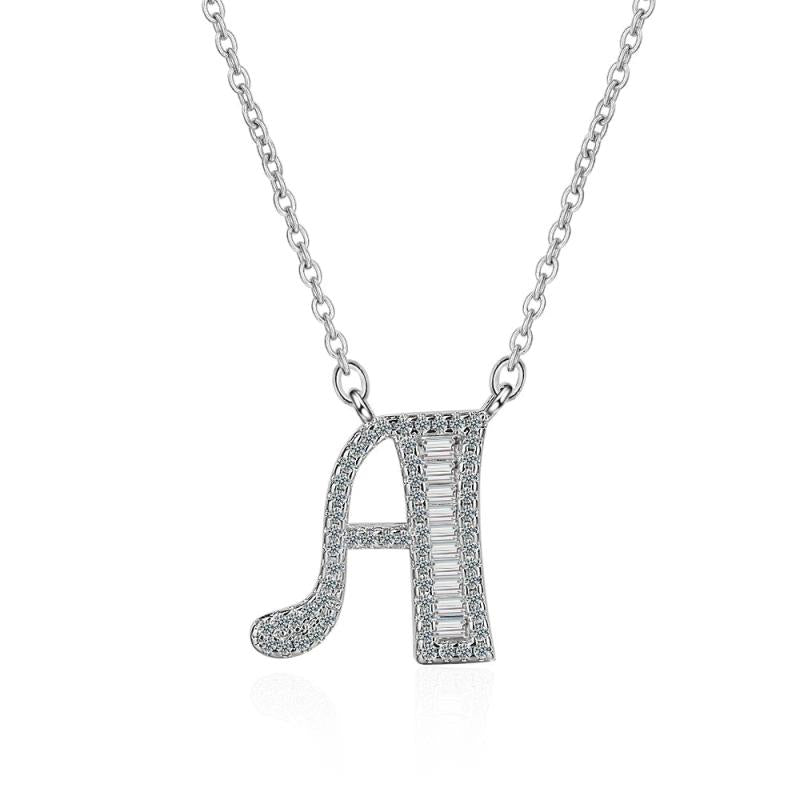 925 Stamp Plata DIY 26 Letters Pendant Necklace for Women Girls