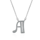925 Stamp Plata DIY 26 Letters Pendant Necklace for Women Girls