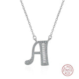 925 Stamp Plata DIY 26 Letters Pendant Necklace for Women Girls