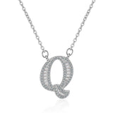 925 Stamp Plata DIY 26 Letters Pendant Necklace for Women Girls